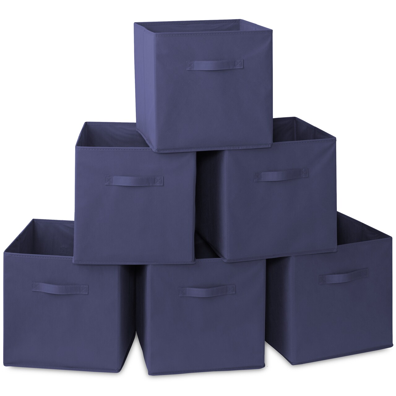 Casafield Set of 6 Collapsible Fabric Cube Storage Bins - Foldable Cloth Baskets for Shelves, Cubby Organizers & More